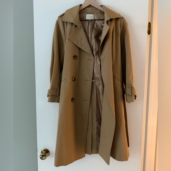 Sezane Scott Trench Coat Size 34/2 in Camel - Like New - Picture 3 of 13